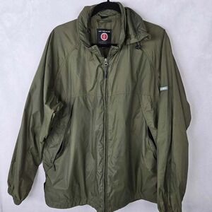 SCOTTEVEST TEC APPAREL Lightweight Full Zip Jacket Men's XL Hooded Green Travel